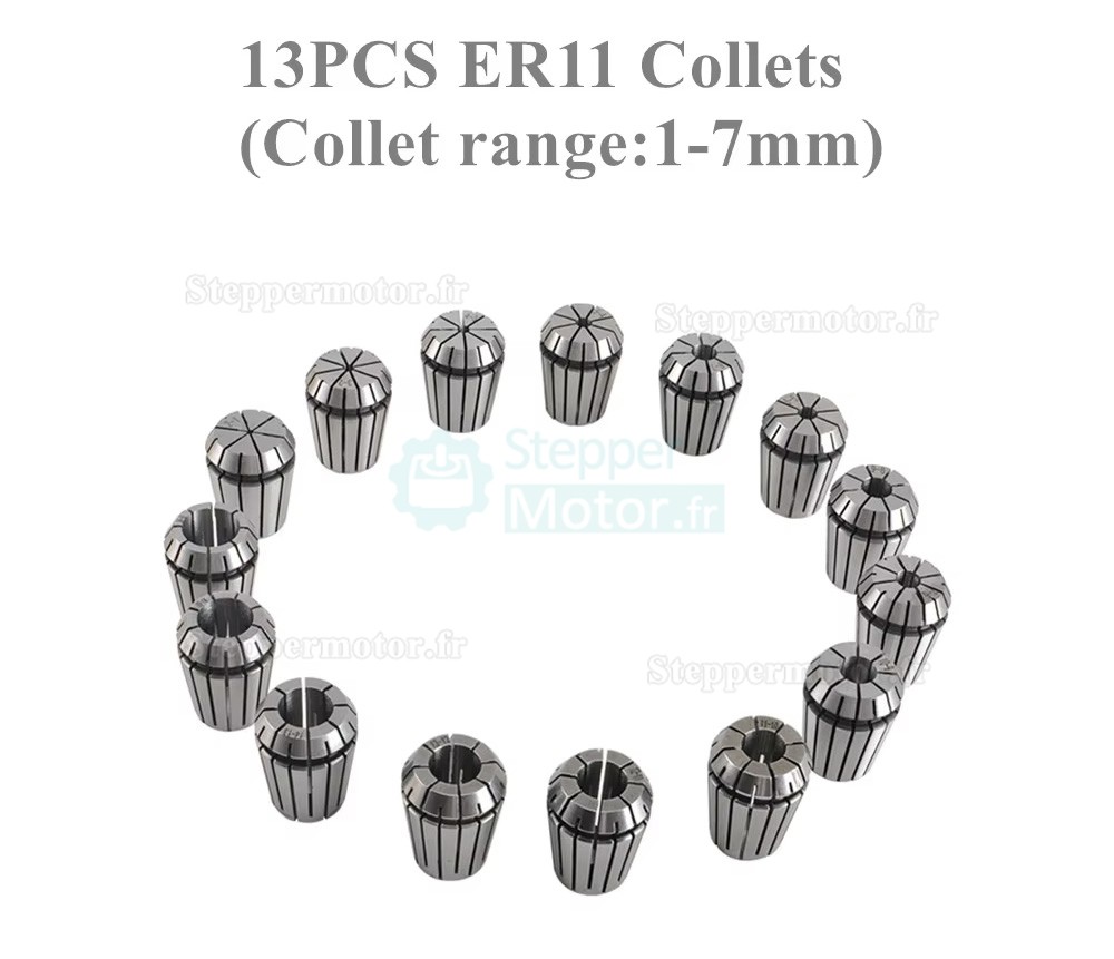 800W 110V/220V Kit moteur de broche refroidi par air et variateur de fr&eacute;quence (VFD) GDZ80X73-0.8 + H100-0.75, pince ER11, 24&nbsp;000 tr/min, 400 Hz